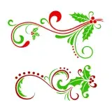 Christmas Holly Swash SVG Cuttable Design