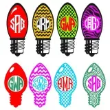 Christmas Light Bulb Cuttable Frames