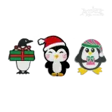 Christmas Penguin with Santa Hat Present Embroidery Designs Apex all