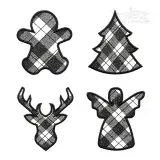 Christmas Plaid Pack Applique Machine Embroidery Designs