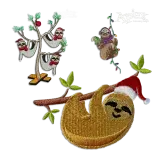 Christmas Sloth Bundle Machine Embroidery Designs by Apex All