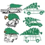 Christmas Tree Cars Roof Svg Cuttable Designs