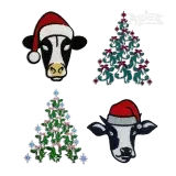 Christmas Tree Cow Heifer Machine Embroidery Designs by Apex All