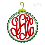 Christmas Bulb Machine Embroidery Font Sample Monogram