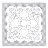 Classic Floral #5 Quilt Block Embroidery Design