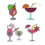 Cocktail Bar Drinks Frames and Designs Pack Embroidery by Apex
