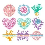 Coral Pack SVG Cuttable Frames