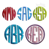 Corin Circle Monogram Machine Embroidery Font by Apex