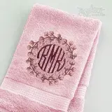 Cotton Wreath Monogram Knockdown Frame Embroidery Design