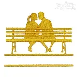 Couple on Bench Embroidery Frame