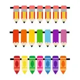 Crayons Pencils Banner Border SVG Cuttable Design