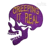 Halloween Creeping It Real Skeleton Skull Machine Embroidery Designs