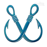 Fisherman Crossed Fishing Bait Hooks Fish Love Machine Embroidery Design