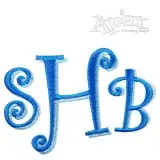 Curlz Embroidery Font Shadow
