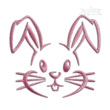 Cute Bunny Face Outline Easter Machine Embroidery Design - Apex Digitizing