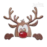Cute Christmas Boarder or Pocket Reindeer Machine Embroidery Designs