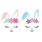 Cute Floral Bunny Face SVG Cuttable Design