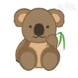 Cute Koala Applique Embroidery Design