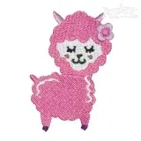 Cute Llama Embroidery Design