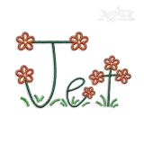 Daisy with Grass Machine Embroidery Font by Apex Designs