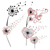 Dandelion Heart Love Cuttable Designs