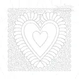 Decorative Heart Quilt Block Embroidery Design