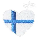 Denmark or Finland Heart Flag Embroidery Design