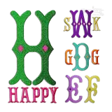 Diamond Fishtail Monogram Machine Embroidery Font - Apex All