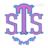 Dimples STS Monogram Machine Embroidery Font by Apex