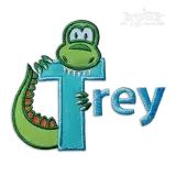 Dinosaur Applique Machine Embroidery Font Design by Apex