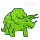 Dinosaur Triceratops Applique Embroidery Design