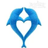 Dolphin Heart Embroidery Design