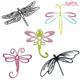 Dragonfly & Garden Bug Embroidery Designs Bundle