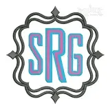 Dual Quadruple Monogram Frame Embroidery Design