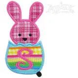 Easter Bunny with Egg Applique Embroidery Design