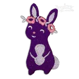 Cute Rabbit with Flower Wreath Machine Embroidery Design