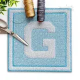 Embossed Frame Machine Embroidery Monogram Font - Apex G