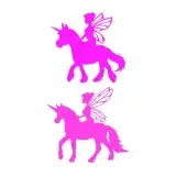 Fairy and Unicorn Silhouette SVG Cuttable Design