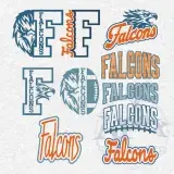 Falcons School Mascot Sports Bundle Vector PNG Designs