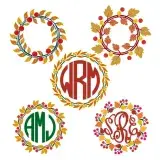 Fall Wreath Monogram SVG Cuttable Frames