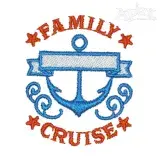 Family Cruise Anchor Frame Embroidery Design