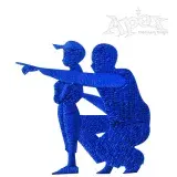 Father Showing Son Embroidery Design