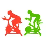 Female Spin Bike Silhouette SVG Cuttable Design