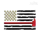 Firefighter Axe USA American Patriotic Flag Embroidery Designs