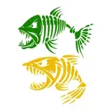 Angry Fish Bone SVG Cuttable Design
