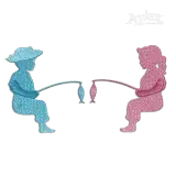 Fishing Kids Silhouette Machine Embroidery Designs by Apex Digitizing
