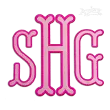Fishtail Rounded Fill Letters Machine Embroidery Font by Apex