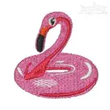 Flamingo Pool Float Embroidery Design