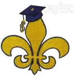 Fleur-de-lis Graduation Embroidery Design