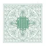 Floral Art Edge-To-Edge Quilt Block Embroidery Design